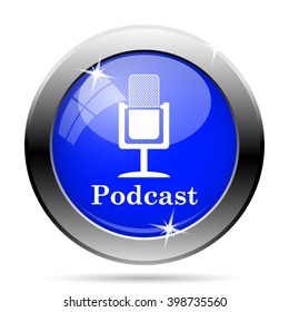 Podcast icon. Internet button on white background. EPS10 vector