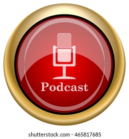 Podcast icon. Internet button on white background. EPS10 vector.
