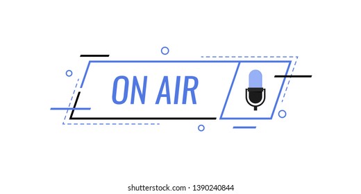 Podcast icon like on air live. concept of radio broadcasting or streaming. Modern flat style vector illustration.