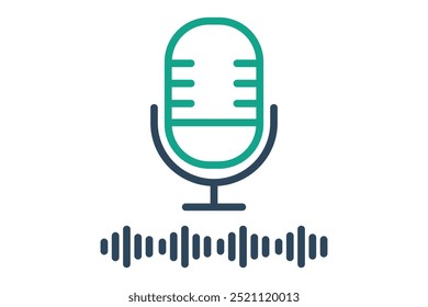 Podcast icon. line icon style. icon related to online course. education elements vector illustration