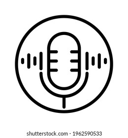 Icono de podcast. Vector de línea. Aislado sobre fondo blanco.