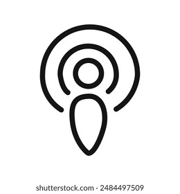 Podcast Icon linear vector graphics sign