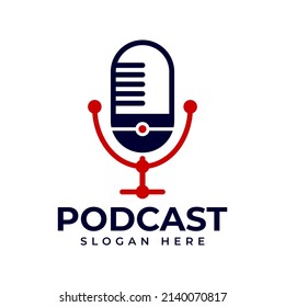Vector de diseño de plantillas de logotipo de podcast