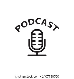 podcast icon, logo design template
