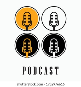 podcast icon, logo design template