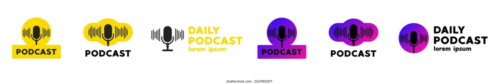 Icono de podcast, vector de diseño de logotipo
