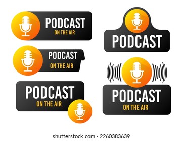 Icono de podcast, vector de diseño de logotipo