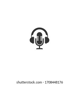 Podcast icon logo illustration design