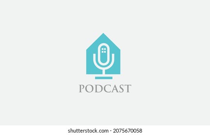 Podcast icon logo simple design 