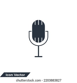 podcast icon logo vector illustration. Microphone symbol template for graphic and web design collection