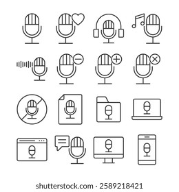 Podcast Icon - Microphone Icon Set