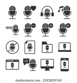  Podcast Icon - Microphone Icon Set