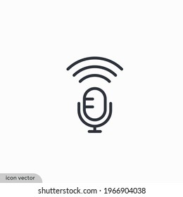 podcast icon microphone symbol logo template
