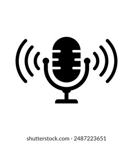 Podcast icon. podcast, símbolo de micrófono. Vector