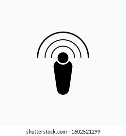 Podcast Icon. Microphone, Voice or Sound Illustration As A Simple Vector Sign & Trendy Symbol for Design and Websites, Presentation or Apps Elements.