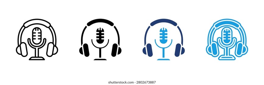 Podcast icon multiple style collection