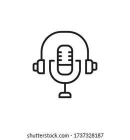 vector de diseño de esquema de icono de podcast. aislado en fondo blanco