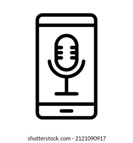 Podcast icon. Outline style. Vector. Isolate on white background.