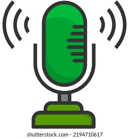 paquete de iconos de podcast hecho en estilo plano