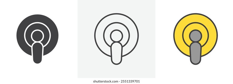 Podcast icon pack. Vector illustration. EPS10