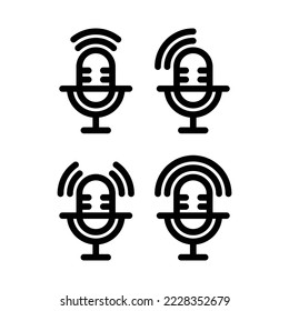 podcast icon set outline vector eps