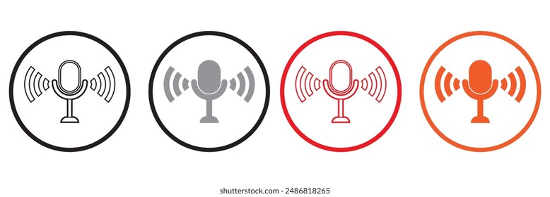 Podcast icon set. vector illustration