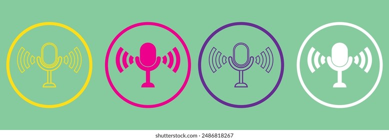 Podcast icon set. vector illustration