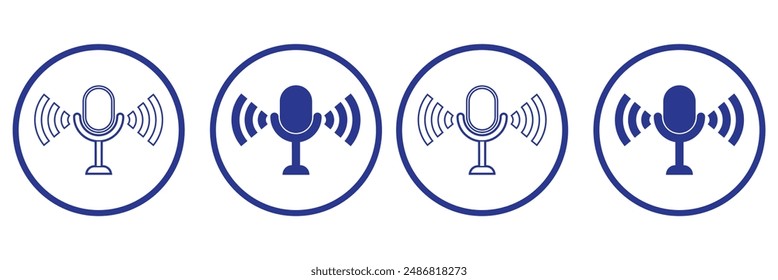 Podcast icon set. vector illustration