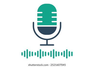 Podcast icon. solid icon style. icon related to online course. education elements vector illustration