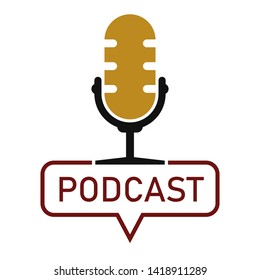 Podcast icon. Sound logo. Isolated flat vector illustration.