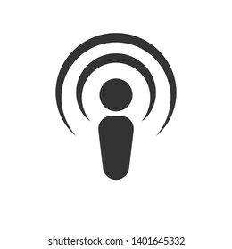 Podcast Icon. Speech, Wireless or Broadcast Illustration As A Simple Vector, Trendy Sign & Symbol for Design and Websites, Presentation or Application.