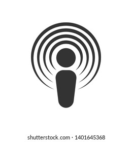 Podcast Icon. Speech, Wireless or Broadcast Illustration As A Simple Vector, Trendy Sign & Symbol for Design and Websites, Presentation or Application.