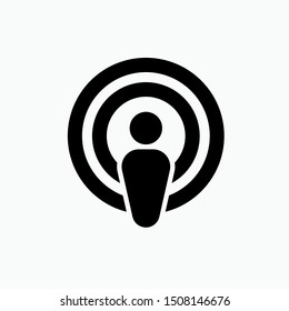 
Podcast Icon. Speech, Wireless Or Broadcast Illustration As A Simple Vector, Trendy Sign & Symbol For Design And Websites, Presentation Or Application.