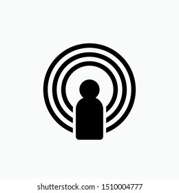 Podcast Icon. Speech, Wireless or Broadcast Illustration As A Simple Vector, Trendy Sign & Symbol for Design and Websites, Presentation or Application.