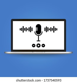 Podcast Icon. Speech, Wireless or Broadcast Illustration As A Simple Vector, Trendy Sign & Symbol for Design and Websites, Presentation or Application.