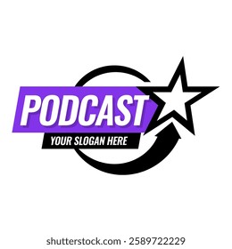 Podcast icon. Symbol or emblem. vector illustration