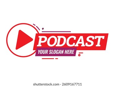 Podcast icon. Symbol or emblem. vector illustration