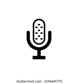 Podcast icon template in black flat design on white background, Podcast symbol vector sign isolated on white background illustration for graphic and web design