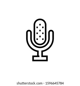 Podcast icon template in outline style on white background, Podcast symbol vector sign isolated on white background illustration for graphic and web design