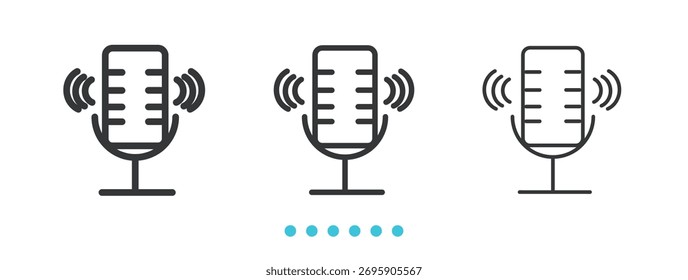 Icono de podcast. Vector de icono de línea delgada