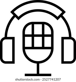 podcast icon. Thin linear style design isolated on white background