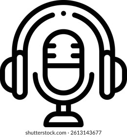 podcast icon. Thin Linear Style Design Isolated On White Background