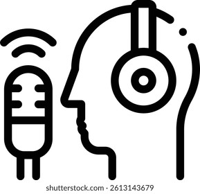 podcast icon. Thin Linear Style Design Isolated On White Background