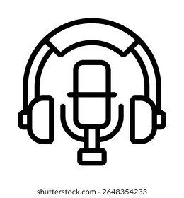 podcast icon vector design - high quality outline style