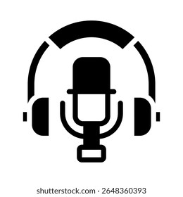 Diseño de Vector de ícono de podcast - estilo sólido de alta calidad