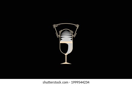 Podcast icon vector design template	
