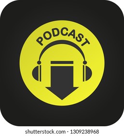 Podcast icon, vector for podcast download button