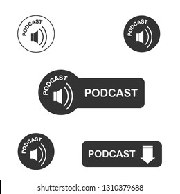 Podcast icon, vector for podcast download button