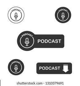 Podcast icon, vector for podcast download button