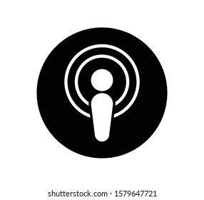 Podcast icon vector flat style illustration